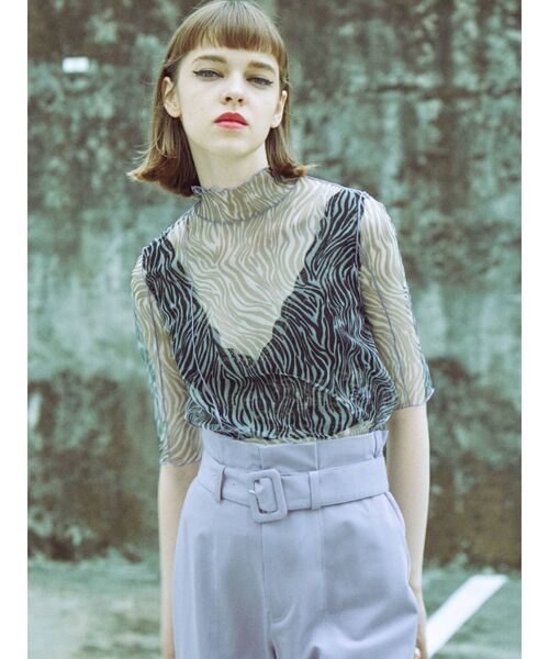 jouetie（ジュエティ）の「メローシアートップス（Tシャツ/カットソー・レディース・その他1/ブラウン/オフホワイト/ブラック・MEDIUM）」の6枚目の写真