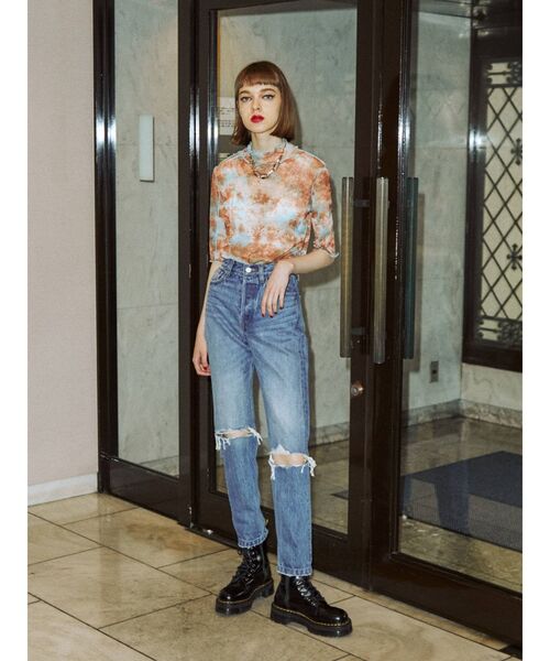 jouetie（ジュエティ）の「メローシアートップス（Tシャツ/カットソー・レディース・その他1/ブラウン/オフホワイト/ブラック・MEDIUM）」の15枚目の写真