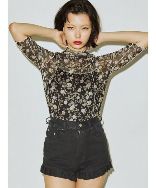 jouetie（ジュエティ）の「メローシアートップス（Tシャツ/カットソー・レディース・その他1/ブラウン/オフホワイト/ブラック・MEDIUM）」の16枚目の写真