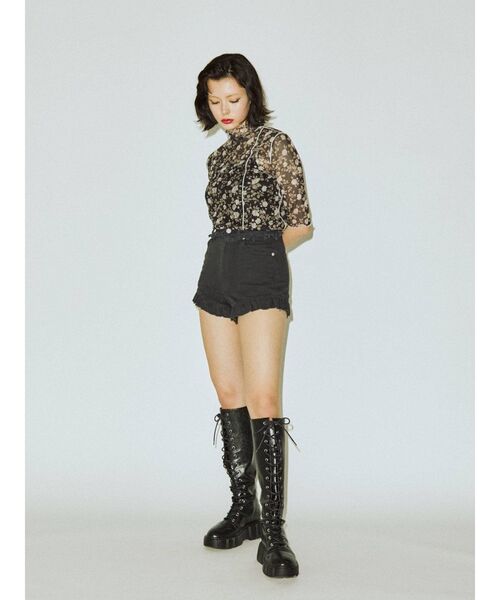 jouetie（ジュエティ）の「メローシアートップス（Tシャツ/カットソー・レディース・その他1/ブラウン/オフホワイト/ブラック・MEDIUM）」の20枚目の写真