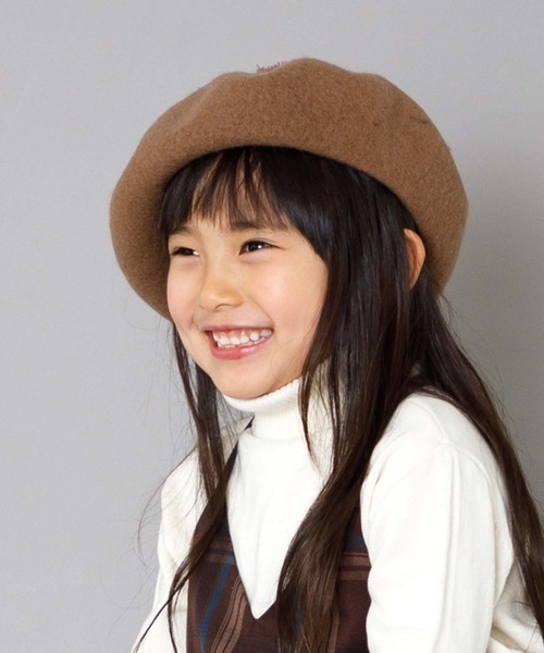 MAKE YOUR DAY（メイクユアデイ）の「梵天付きベレー帽（ハンチング/ベレー帽・キッズ・ブラック/グレー/モカ/アイボリー・48/50/52/54/56）」の10枚目の写真