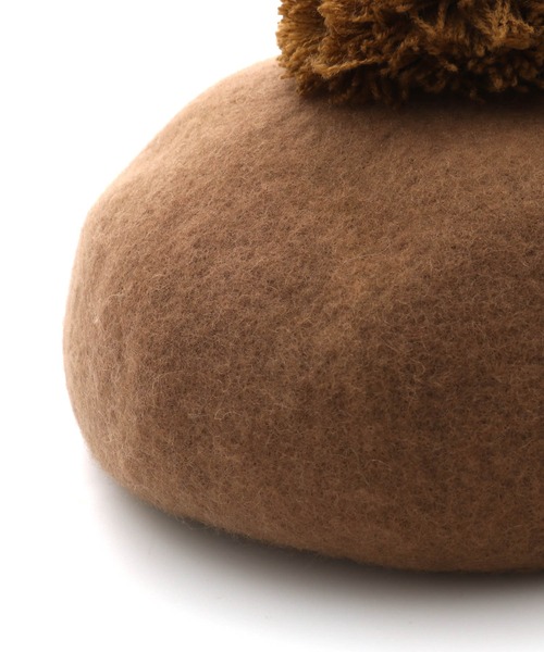 MAKE YOUR DAY（メイクユアデイ）の「梵天付きベレー帽（ハンチング/ベレー帽・キッズ・ブラック/グレー/モカ/アイボリー・48/50/52/54/56）」の17枚目の写真