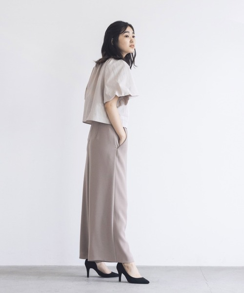 kaene（カエン）の「ボリュームスリーブオールインワン（パンツドレス・レディース・ブラック/ピンクベージュ・36/38）」の8枚目の写真