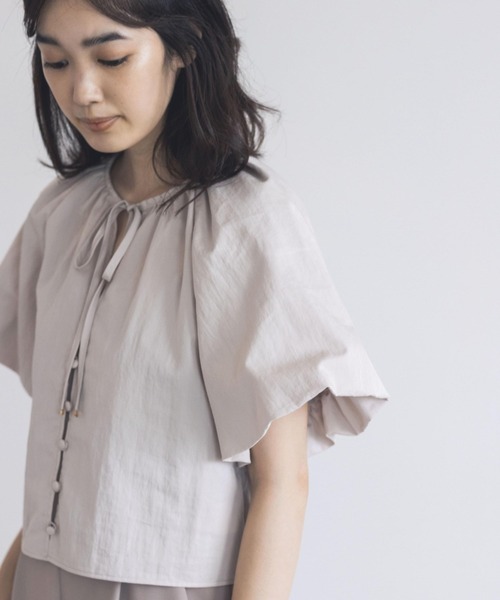 kaene（カエン）の「ボリュームスリーブオールインワン（パンツドレス・レディース・ブラック/ピンクベージュ・36/38）」の11枚目の写真