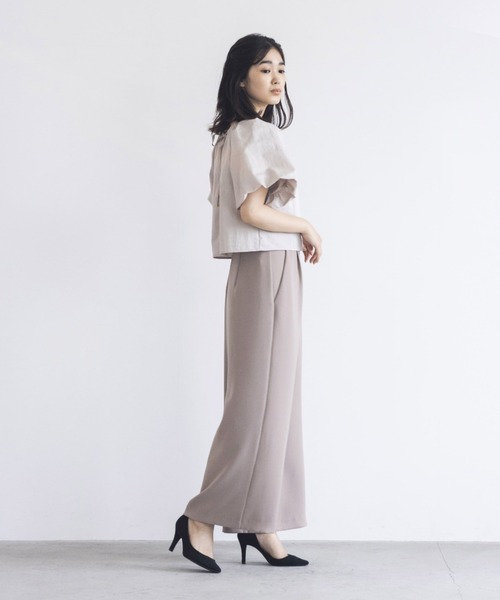 kaene（カエン）の「ボリュームスリーブオールインワン（パンツドレス・レディース・ブラック/ピンクベージュ・36/38）」の13枚目の写真