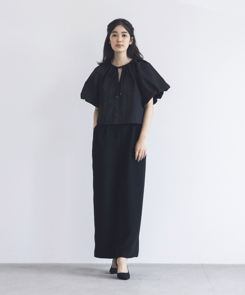 kaene（カエン）の「ボリュームスリーブオールインワン（パンツドレス・レディース・ブラック/ピンクベージュ・36/38）」の21枚目の写真