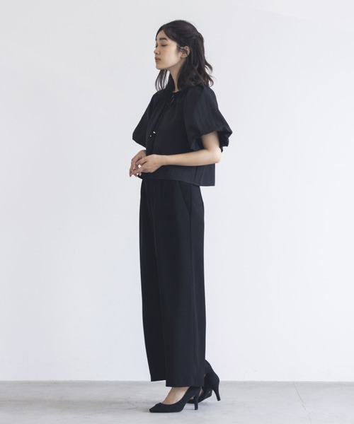 kaene（カエン）の「ボリュームスリーブオールインワン（パンツドレス・レディース・ブラック/ピンクベージュ・36/38）」の22枚目の写真