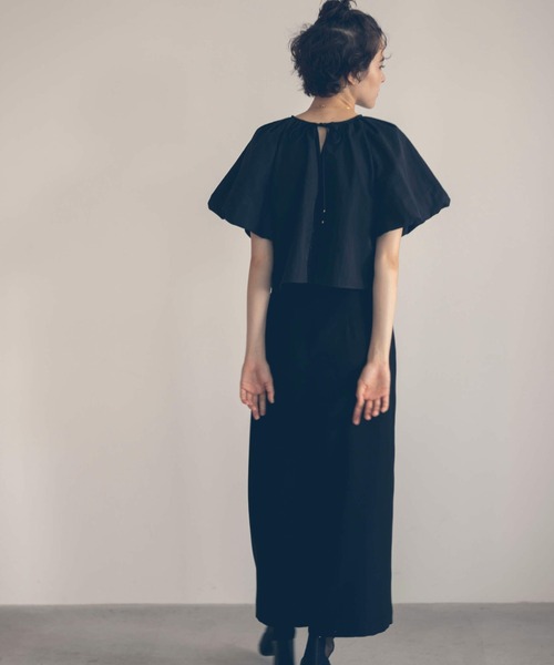 kaene（カエン）の「ボリュームスリーブオールインワン（パンツドレス・レディース・ブラック/ピンクベージュ・36/38）」の16枚目の写真