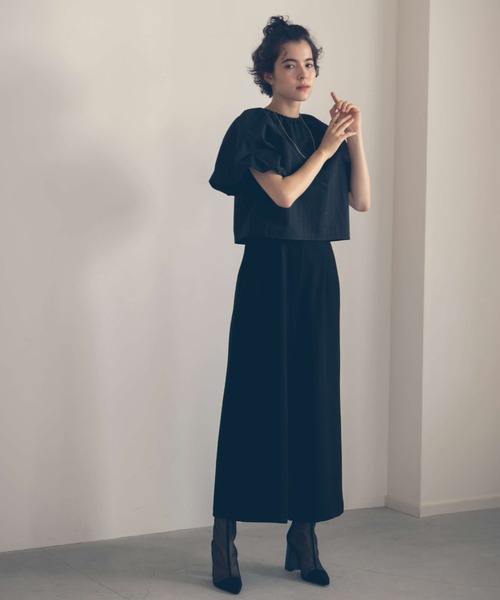 kaene（カエン）の「ボリュームスリーブオールインワン（パンツドレス・レディース・ブラック/ピンクベージュ・36/38）」の18枚目の写真