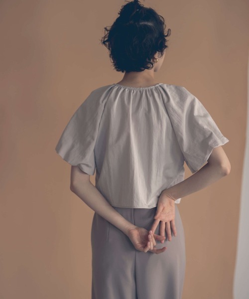 kaene（カエン）の「ボリュームスリーブオールインワン（パンツドレス・レディース・ブラック/ピンクベージュ・36/38）」の5枚目の写真