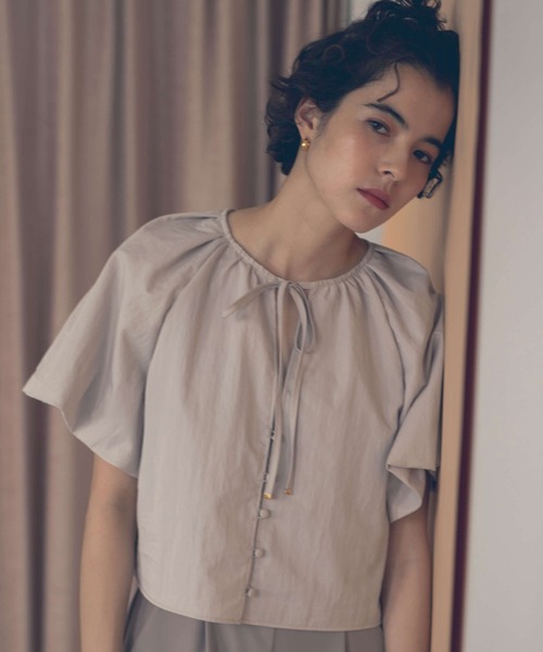 kaene（カエン）の「ボリュームスリーブオールインワン（パンツドレス・レディース・ブラック/ピンクベージュ・36/38）」の6枚目の写真