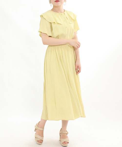 ASTORIA ODIER（アストリアオディール）の「ビックカラーワンピース（ワンピース・レディース・イエロー/ネイビー/ホワイト/ラベンダー・MEDIUM）」の4枚目の写真
