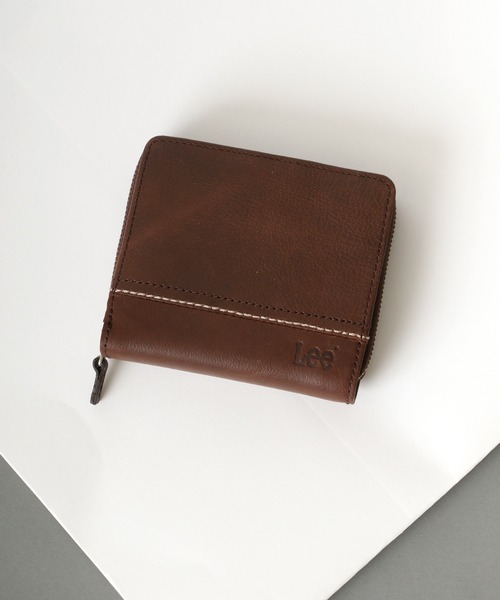 Lee（リー）の「Lee/リー レザー ロゴ ステッチ ラウンドファスナー ウォレット/二つ折り財布（財布・メンズ・ブラック/ダークブラウン/ブラウン・FREE）」の10枚目の写真