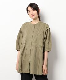 Samansa Mos2 | ピンタック肩ふらしチュニック(シャツ/ブラウス)