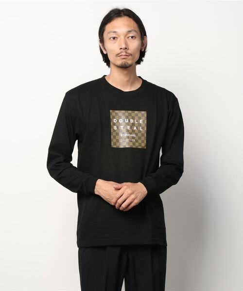 DOUBLE STEAL(ダブルスティール)の「Damier Square Logo 長袖Tシャツ(Tシャツ/カットソー・メンズ・ホワイト系2/ブラック系その他2/ホワイト×グレー・MEDIUM/X-LARGE/LARGE)」の12枚目の写真