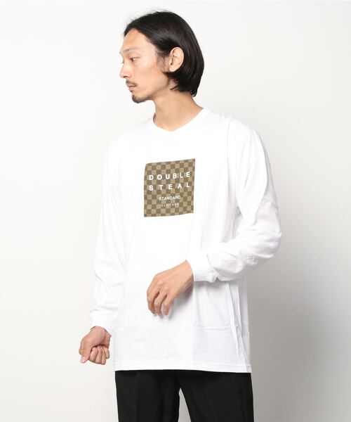DOUBLE STEAL(ダブルスティール)の「Damier Square Logo 長袖Tシャツ(Tシャツ/カットソー・メンズ・ホワイト系2/ブラック系その他2/ホワイト×グレー・MEDIUM/X-LARGE/LARGE)」の13枚目の写真