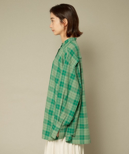 KBF(ケイビーエフ)の「BACKオープンチェックシャツ(シャツ/ブラウス・レディース・ブラック系その他/ブラウン系その他/グリーン系その他・ONE)」の14枚目の写真