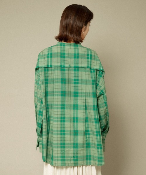 KBF(ケイビーエフ)の「BACKオープンチェックシャツ(シャツ/ブラウス・レディース・ブラック系その他/ブラウン系その他/グリーン系その他・ONE)」の13枚目の写真