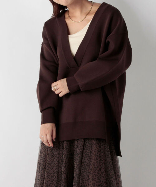 NOLLEY’S（ノーリーズ）の「◇【WEB限定カラーあり】深Vネックウォッシャブルニット（ニット/セーター・レディース・ライトブルー/ブラウン/ピンク/グリーン・FREE）」の21枚目の写真