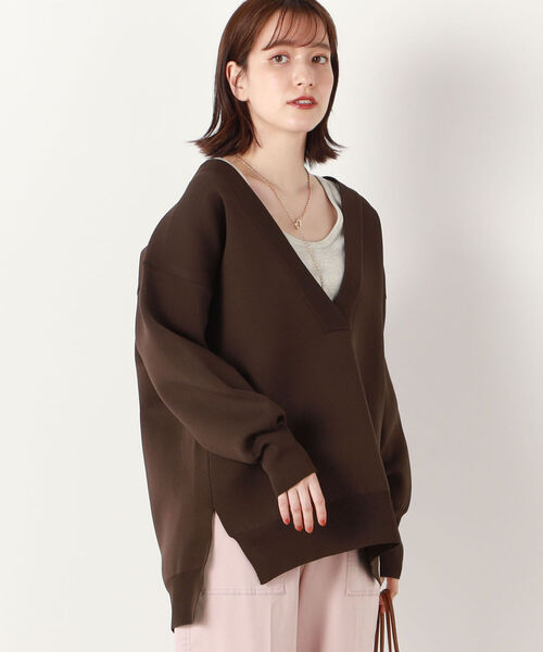 NOLLEY’S（ノーリーズ）の「◇【WEB限定カラーあり】深Vネックウォッシャブルニット（ニット/セーター・レディース・ライトブルー/ブラウン/ピンク/グリーン・FREE）」の19枚目の写真