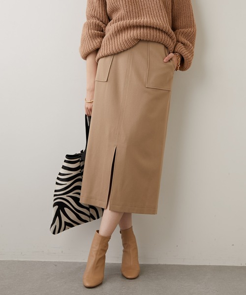 Whim Gazette（ウィムガゼット）の「FRANO タイトスカート（スカート・レディース・ベージュ/ライトグレー・38/36）」の2枚目の写真