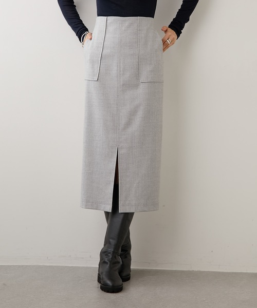 Whim Gazette（ウィムガゼット）の「FRANO タイトスカート（スカート・レディース・ベージュ/ライトグレー・38/36）」の6枚目の写真