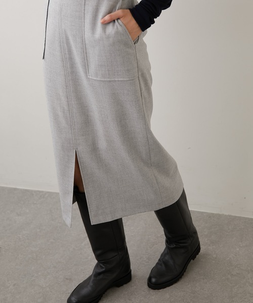 Whim Gazette（ウィムガゼット）の「FRANO タイトスカート（スカート・レディース・ベージュ/ライトグレー・38/36）」の8枚目の写真