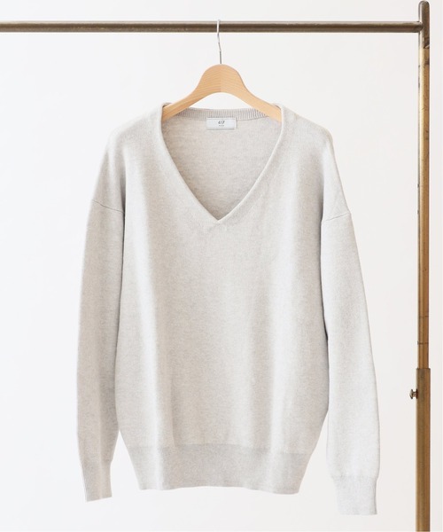 417 EDIFICE（フォーワンセブンエディフィス）の「◆コットンカシミヤ スムースVネックニット（ニット/セーター・メンズ・グレー/ブラウン/ベージュ・SMALL/MEDIUM/LARGE）」の2枚目の写真