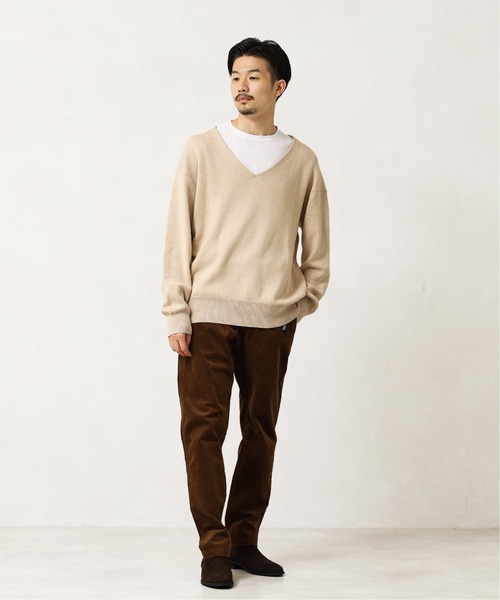 417 EDIFICE（フォーワンセブンエディフィス）の「◆コットンカシミヤ スムースVネックニット（ニット/セーター・メンズ・グレー/ブラウン/ベージュ・SMALL/MEDIUM/LARGE）」の13枚目の写真