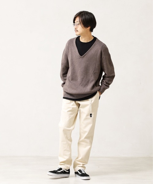 417 EDIFICE（フォーワンセブンエディフィス）の「◆コットンカシミヤ スムースVネックニット（ニット/セーター・メンズ・グレー/ブラウン/ベージュ・SMALL/MEDIUM/LARGE）」の11枚目の写真