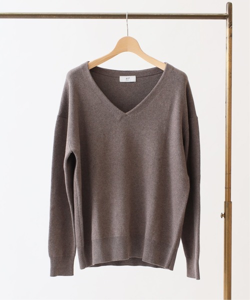 417 EDIFICE（フォーワンセブンエディフィス）の「◆コットンカシミヤ スムースVネックニット（ニット/セーター・メンズ・グレー/ブラウン/ベージュ・SMALL/MEDIUM/LARGE）」の19枚目の写真