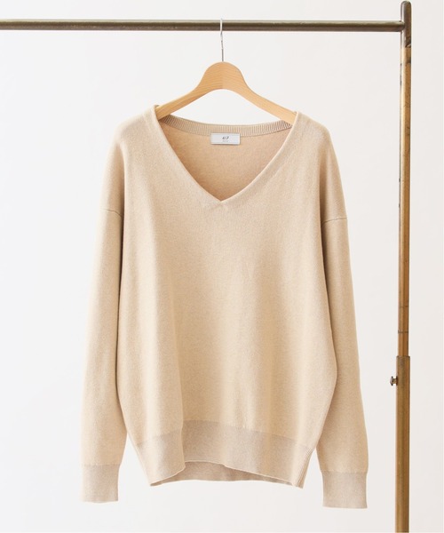 417 EDIFICE（フォーワンセブンエディフィス）の「◆コットンカシミヤ スムースVネックニット（ニット/セーター・メンズ・グレー/ブラウン/ベージュ・SMALL/MEDIUM/LARGE）」の20枚目の写真