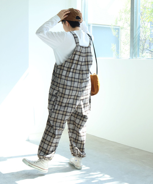 PAR ICI（パーリッシィ）の「ネルチェック サロペットパンツ（サロペット/オーバーオール・レディース・ブラウン/グリーン・FREE）」の16枚目の写真