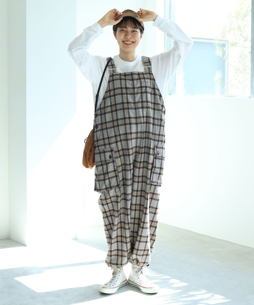 PAR ICI（パーリッシィ）の「ネルチェック サロペットパンツ（サロペット/オーバーオール・レディース・ブラウン/グリーン・FREE）」の13枚目の写真