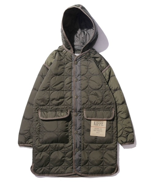 KIFFE(キッフェ)の「KIFFE/キッフェ GEOMETRIC QUILT COAT キルティングコート(ミリタリージャケット・メンズ・ブラック/オリーブ・1)」の1枚目の写真