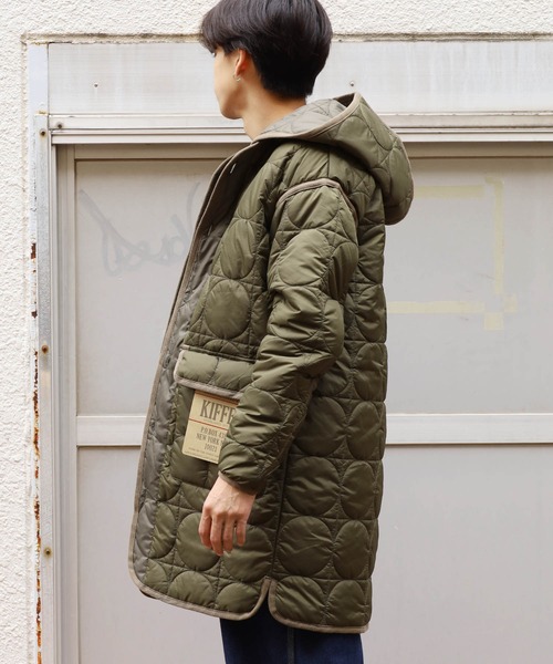 KIFFE(キッフェ)の「KIFFE/キッフェ GEOMETRIC QUILT COAT キルティングコート(ミリタリージャケット・メンズ・ブラック/オリーブ・1)」の7枚目の写真