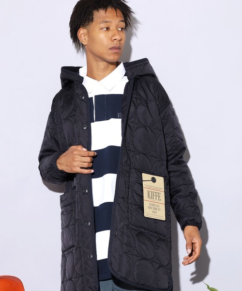 KIFFE(キッフェ)の「KIFFE/キッフェ GEOMETRIC QUILT COAT キルティングコート(ミリタリージャケット・メンズ・ブラック/オリーブ・1)」の11枚目の写真