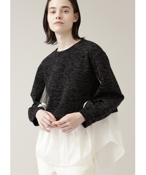 BOSCH（ボッシュ）の「◆ツィードドッキングカットソー（Tシャツ/カットソー・レディース・ブラック/ネイビー・38）」の2枚目の写真