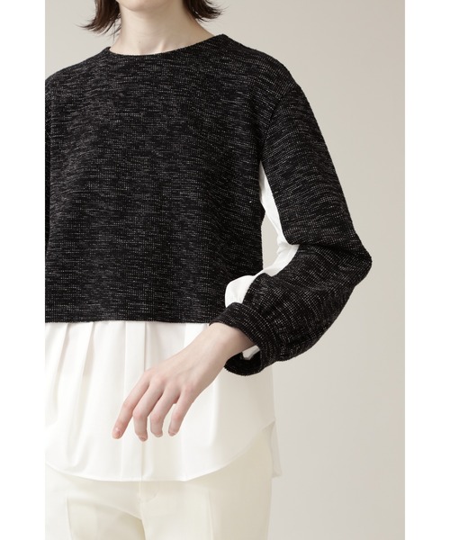 BOSCH（ボッシュ）の「◆ツィードドッキングカットソー（Tシャツ/カットソー・レディース・ブラック/ネイビー・38）」の3枚目の写真