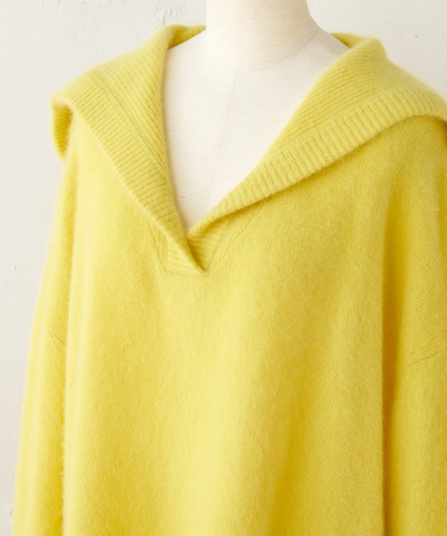 BEARDSLEY（ビアズリー）の「ラクーンセーラーニット（ニット/セーター・レディース・イエロー/ホワイト・FREE）」の22枚目の写真