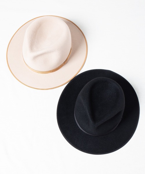 RACAL（ラカル）の「Fedora Hat / フェドラハット（ハット・メンズ・ベージュ/ブラック・LARGE/MEDIUM）」の9枚目の写真