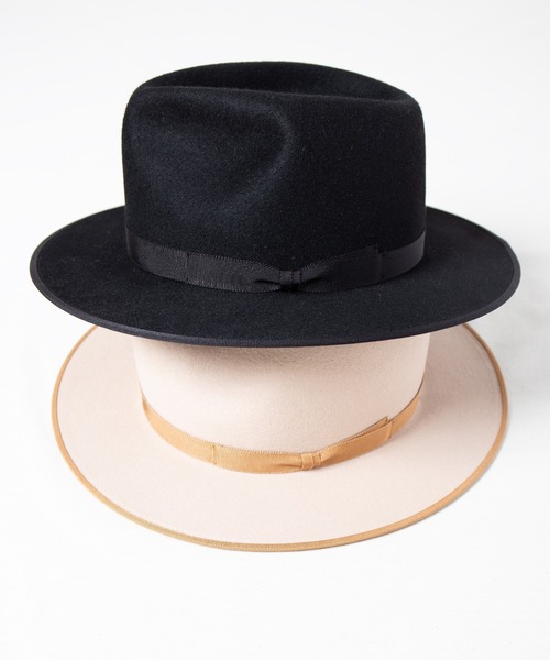 RACAL（ラカル）の「Fedora Hat / フェドラハット（ハット・メンズ・ベージュ/ブラック・LARGE/MEDIUM）」の18枚目の写真