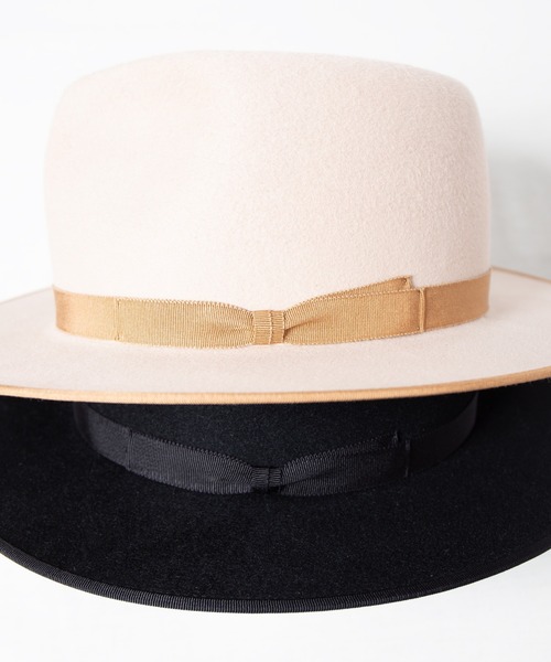 RACAL（ラカル）の「Fedora Hat / フェドラハット（ハット・メンズ・ベージュ/ブラック・LARGE/MEDIUM）」の19枚目の写真