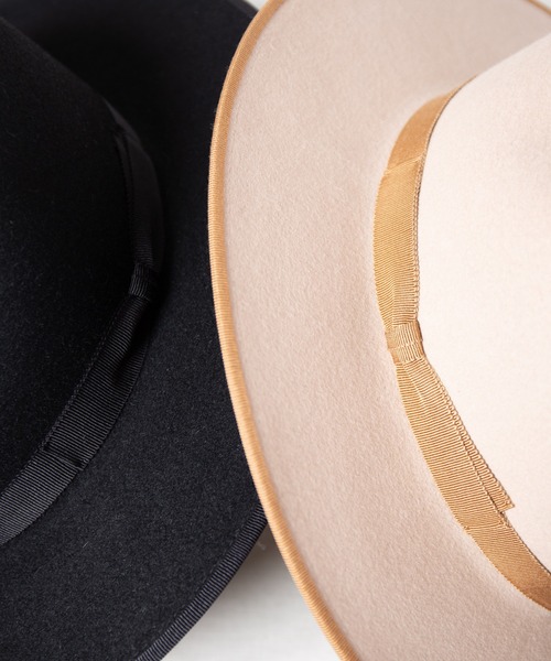 RACAL（ラカル）の「Fedora Hat / フェドラハット（ハット・メンズ・ベージュ/ブラック・LARGE/MEDIUM）」の7枚目の写真
