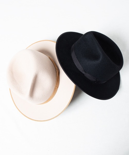 RACAL（ラカル）の「Fedora Hat / フェドラハット（ハット・メンズ・ベージュ/ブラック・LARGE/MEDIUM）」の22枚目の写真