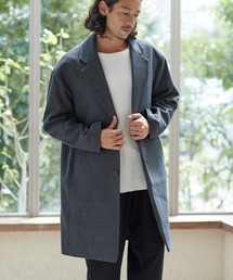 mj8260-カットメルトンチェックオーバーサイズチェスターコート