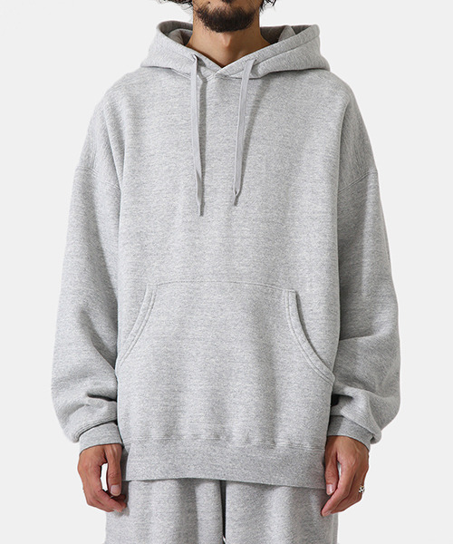 REMI RELIEF NAVY LABEL（レミレリーフネイビーレーベル）の「REMI RELIEF NAVY LABEL / レミレリーフ ネイビーレーベル：起毛裏毛パーカ：RN22293235AK[STD]（パーカー・メンズ・ヘザーグレー/グリーン/オフホワイト/ネイビー・M/L/S）」の2枚目の写真