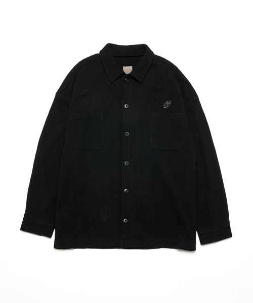 WHO'S WHO gallery（フーズフーギャラリー）の「【KOOKY'N/クーキー】ワッフルシャツカーディガン（カーディガン/ボレロ・メンズ・ブラック/ネイビー/ブラウン/グリーン・FREE）」の7枚目の写真