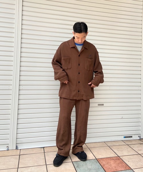 WHO'S WHO gallery（フーズフーギャラリー）の「【KOOKY'N/クーキー】ワッフルシャツカーディガン（カーディガン/ボレロ・メンズ・ブラック/ネイビー/ブラウン/グリーン・FREE）」の15枚目の写真