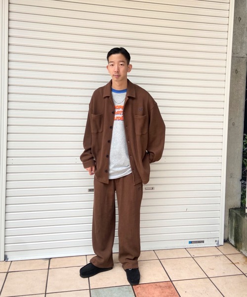 WHO'S WHO gallery（フーズフーギャラリー）の「【KOOKY'N/クーキー】ワッフルシャツカーディガン（カーディガン/ボレロ・メンズ・ブラック/ネイビー/ブラウン/グリーン・FREE）」の19枚目の写真